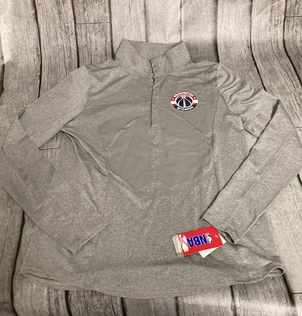NWT Womens NBA Apparel Washington Wizards 1/4 Snap LS Performance Tee Medium